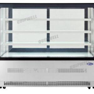 4-tier commercial cake display fridge with anti-fog panoramic glass and LED lighting
