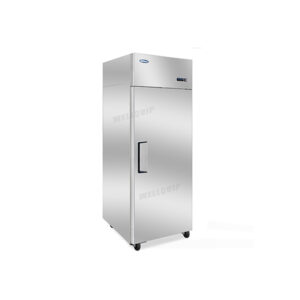 1-door commercial upright storage fridge with a stainless steel door and low running costs