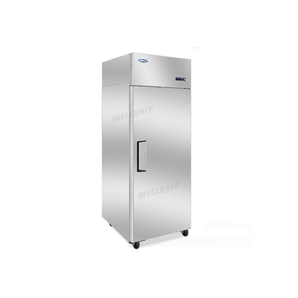 1-door commercial upright storage fridge with a stainless steel door and low running costs