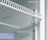 Energy-efficient upright display fridge with 1000L capacity, fan-forced cooling and adjustable shelves