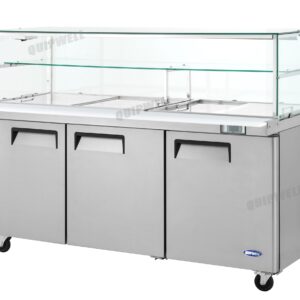 MS64G 3 Door Glass Mega Salad Prep Fridge 640L 30×GN1/6 - Image 4
