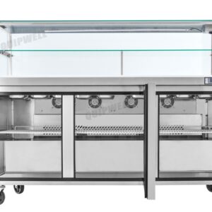 MS64G 3 Door Glass Mega Salad Prep Fridge 640L 30×GN1/6 - Image 3