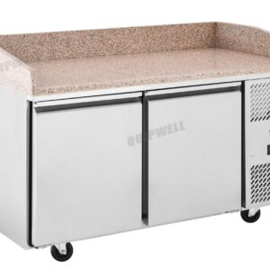 commercial bakery prep fridge with granite benchtop and splashbacK