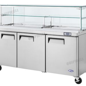 SS54G 3 Door Glass Salad Prep Fridge 540L 18×GN1/6 - Image 5