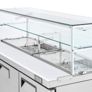 SS54G 3 Door Glass Salad Prep Fridge 540L 18×GN1/6 - Image 4