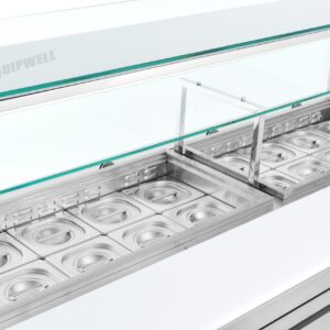 SS54G 3 Door Glass Salad Prep Fridge 540L 18×GN1/6 - Image 3