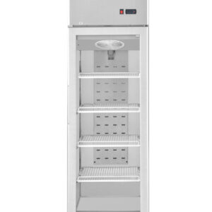 1-door commercial upright display fridge with Low-E glass and LED lighting