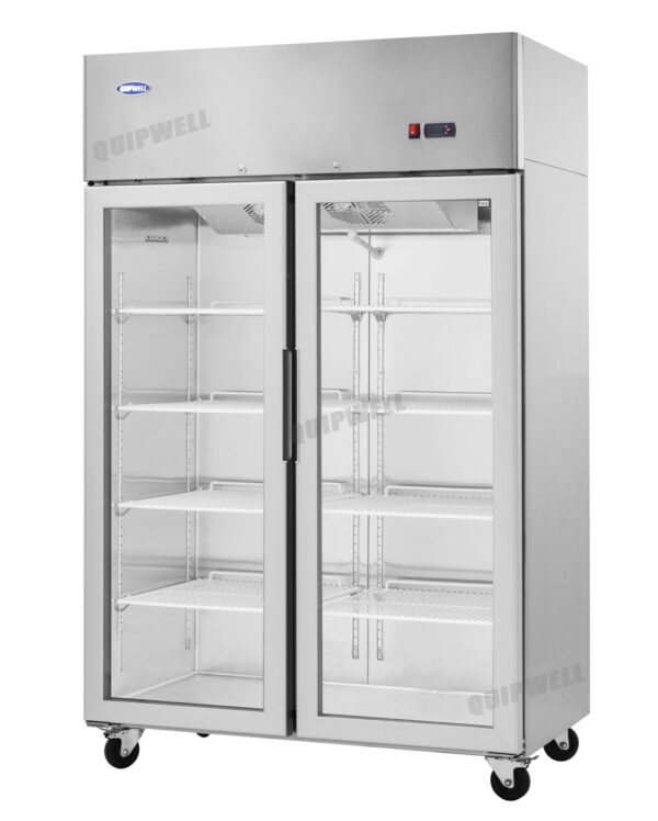 TGC10-1A 2-door commercial upright display fridge with Low-E glass and LED lighting