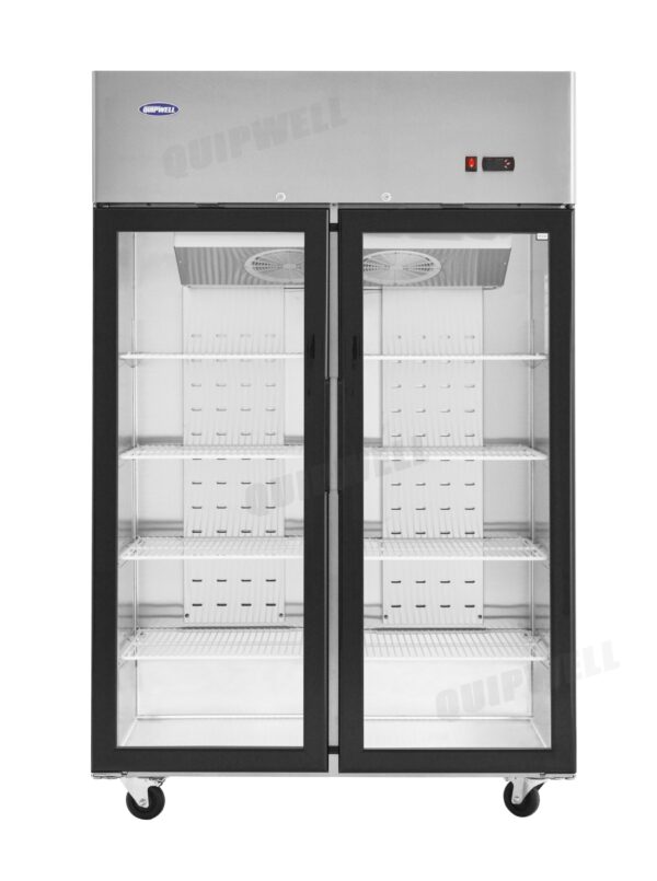 TGC10B-2A 2-door commercial upright display freezer with triple-glazed glass doors and LED lighting