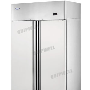 2-door commercial upright storage fridge with stainless steel doors and low running costs