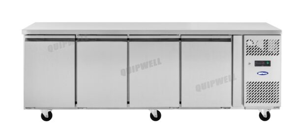 WFC56-2A 4-door commercial under bench fridge with stainless steel doors and 7 Star GEMS rating
