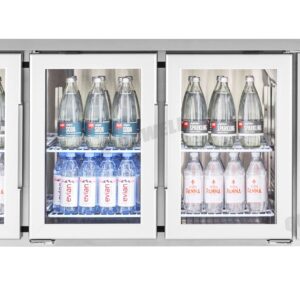 WGA42 3 Door Glass Under Bench Fridge 420L - Image 3