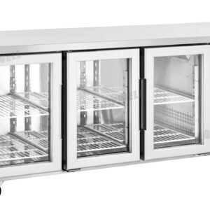 WGA42 3 Door Glass Under Bench Fridge 420L - Image 5