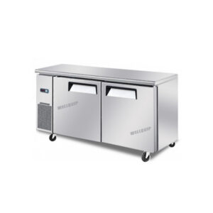 2-door commercial under bench freezer with stainless steel doors and low running costs