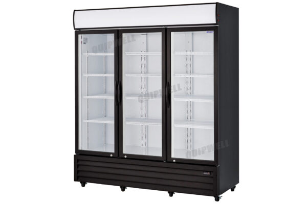 LG15HB -1A 3-door commercial upright display fridge with glass doors and LED lighting